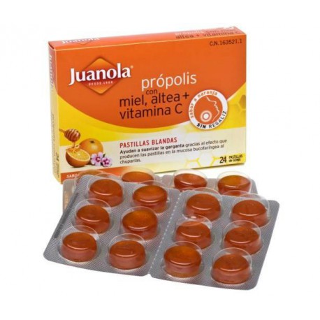 163521 - JUANOLA PASTILLAS BLANDAS PROPOLIS MIEL VIT C AL 163521 - JUANOLA PASTILLAS BLANDAS PROPOLIS MIEL VIT C AL